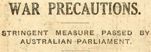 Article heading from The Australian Worker, 5 November 1914